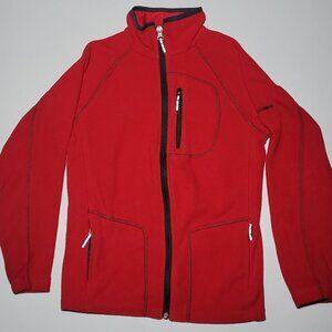 Columbia Youth Red Fleece Full Zippered Long Sleeve Pullover Size Medium